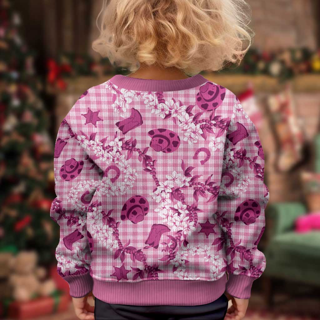 Mokihana Maile Ilima Leis Paniolo Palaka Kid Ugly Christmas Sweater Hawaiian Omaomo Ulaula Spirit - Polynesian Pride