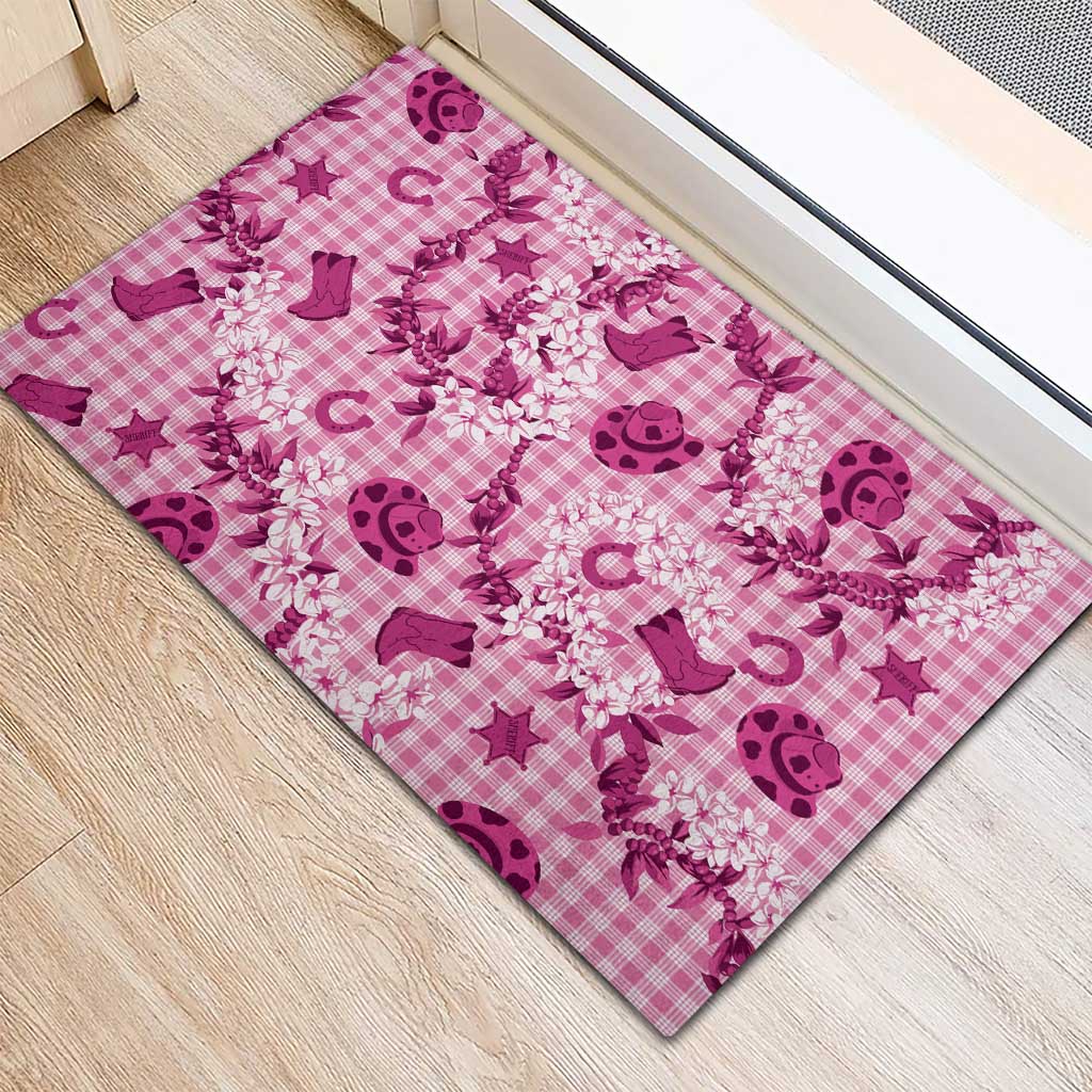 Mokihana Maile Ilima Leis Paniolo Palaka Rubber Doormat Hawaiian Omaomo Ulaula Spirit - Polynesian Pride