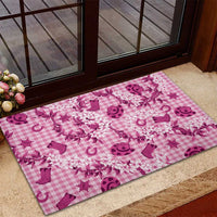 Mokihana Maile Ilima Leis Paniolo Palaka Rubber Doormat Hawaiian Omaomo Ulaula Spirit - Polynesian Pride