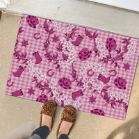 Mokihana Maile Ilima Leis Paniolo Palaka Rubber Doormat Hawaiian Omaomo Ulaula Spirit - Polynesian Pride