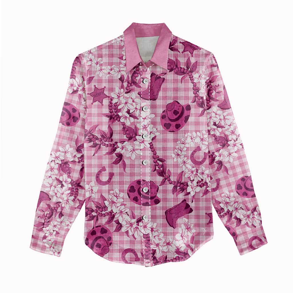 Mokihana Maile Ilima Leis Paniolo Palaka Women Casual Shirt Hawaiian Omaomo Ulaula Spirit - Polynesian Pride