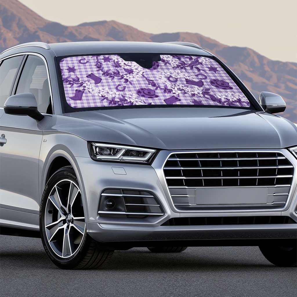 Mokihana Maile Ilima Leis Paniolo Palaka Auto Sun Shade Hawaiian Poni Spirit - Polynesian Pride