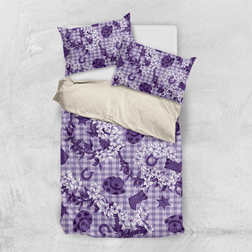 Mokihana Maile Ilima Leis Paniolo Palaka Bedding Set Hawaiian Poni Spirit - Polynesian Pride