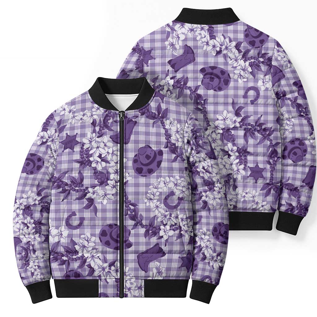 Mokihana Maile Ilima Leis Paniolo Palaka Bomber Puffer Jacket Hawaiian Poni Spirit - Polynesian Pride