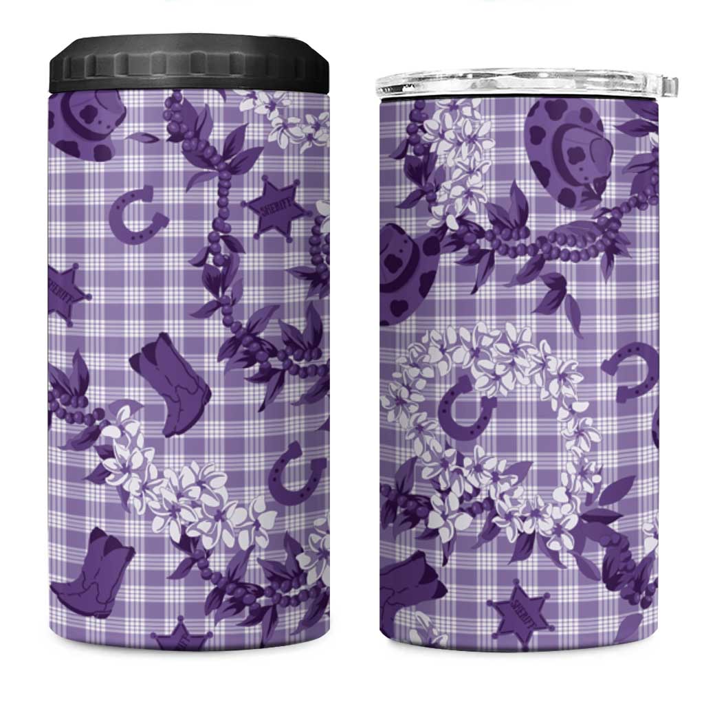 Mokihana Maile Ilima Leis Paniolo Palaka 4 in 1 Can Cooler Tumbler Hawaiian Poni Spirit - Polynesian Pride