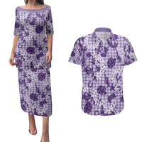 Mokihana Maile Ilima Leis Paniolo Palaka Couples Matching Puletasi and Hawaiian Shirt Hawaiian Poni Spirit - Polynesian Pride