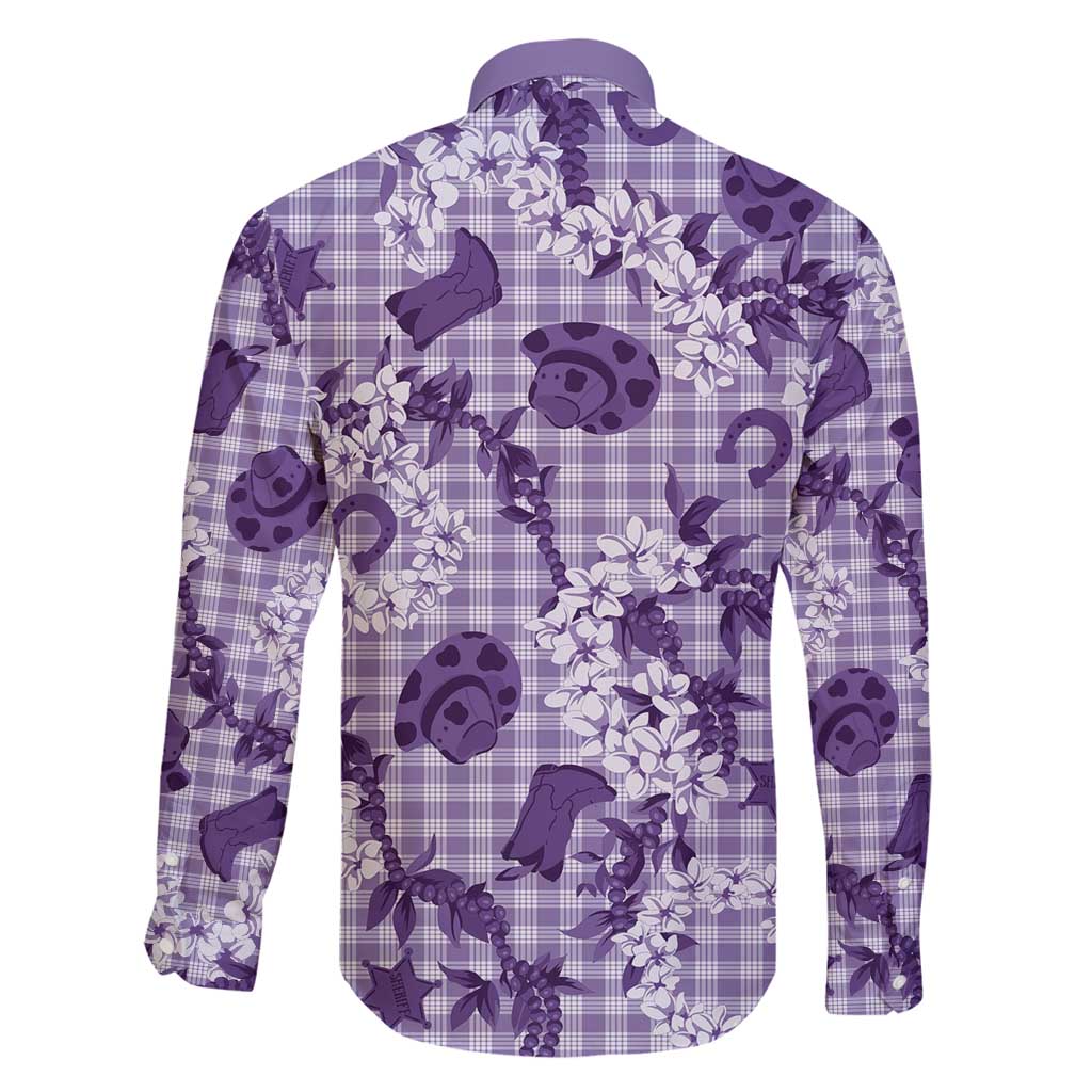 Mokihana Maile Ilima Leis Paniolo Palaka Family Matching Long Sleeve Bodycon Dress and Hawaiian Shirt Hawaiian Poni Spirit - Polynesian Pride