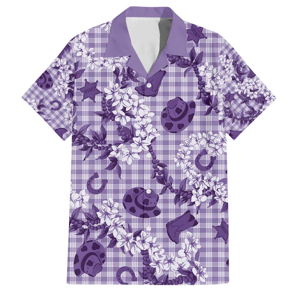 Mokihana Maile Ilima Leis Paniolo Palaka Family Matching Off Shoulder Short Dress and Hawaiian Shirt Hawaiian Poni Spirit - Polynesian Pride