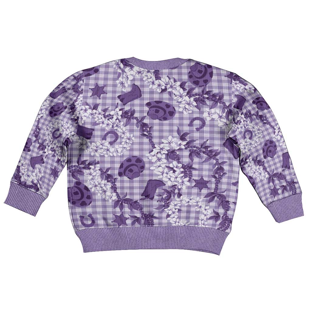 Mokihana Maile Ilima Leis Paniolo Palaka Kid Ugly Christmas Sweater Hawaiian Poni Spirit - Polynesian Pride