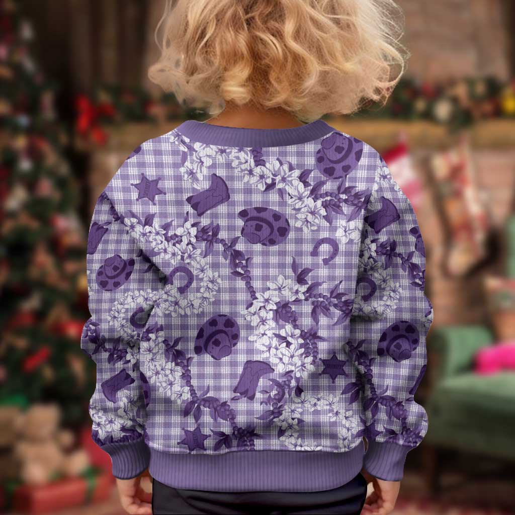 Mokihana Maile Ilima Leis Paniolo Palaka Kid Ugly Christmas Sweater Hawaiian Poni Spirit - Polynesian Pride