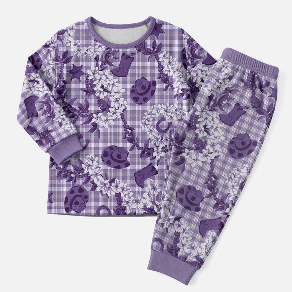 Mokihana Maile Ilima Leis Paniolo Palaka Christmas Pajama Set Hawaiian Poni Spirit - Polynesian Pride