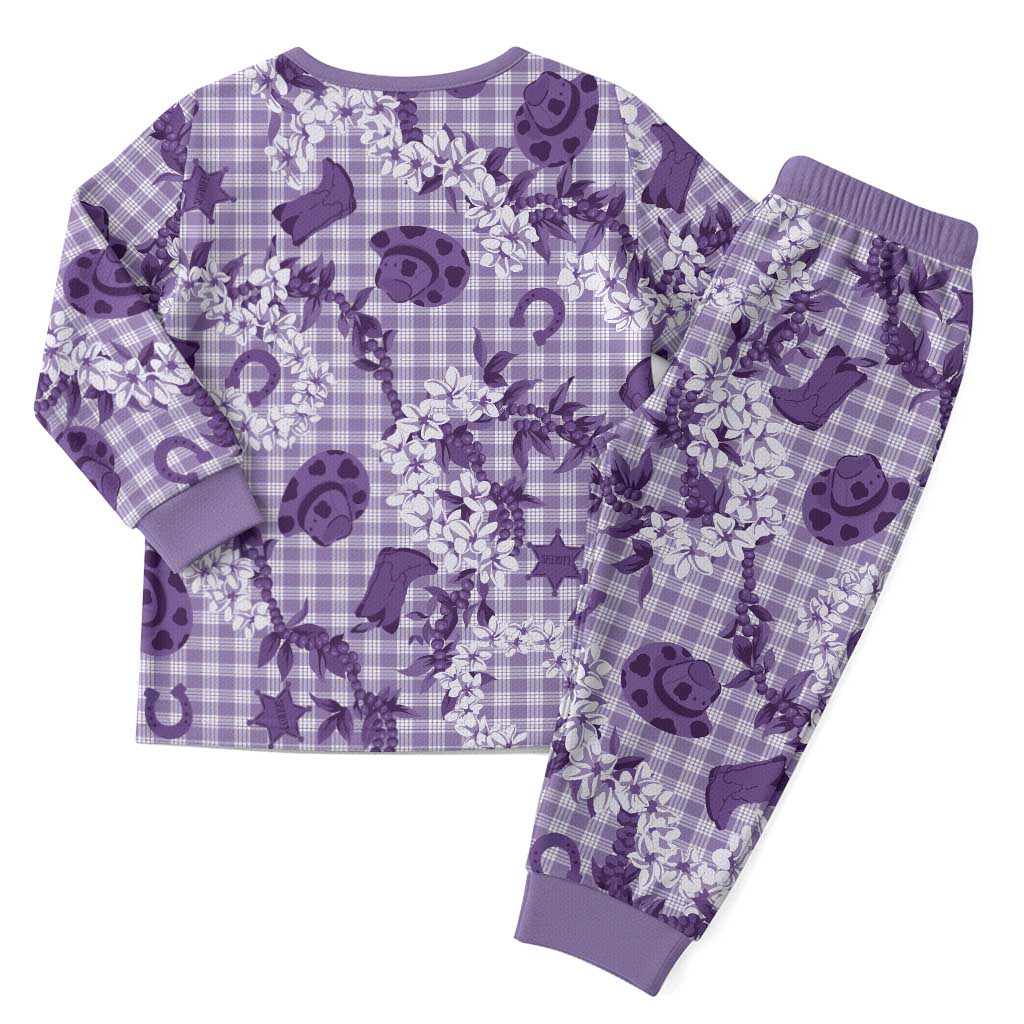 Mokihana Maile Ilima Leis Paniolo Palaka Christmas Pajama Set Hawaiian Poni Spirit - Polynesian Pride