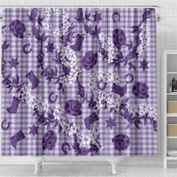 Mokihana Maile Ilima Leis Paniolo Palaka Shower Curtain Hawaiian Poni Spirit - Polynesian Pride