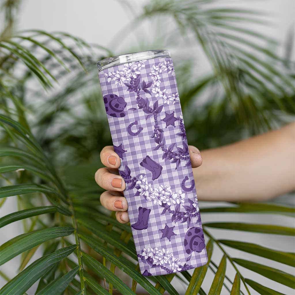 Mokihana Maile Ilima Leis Paniolo Palaka Skinny Tumbler Hawaiian Poni Spirit - Polynesian Pride