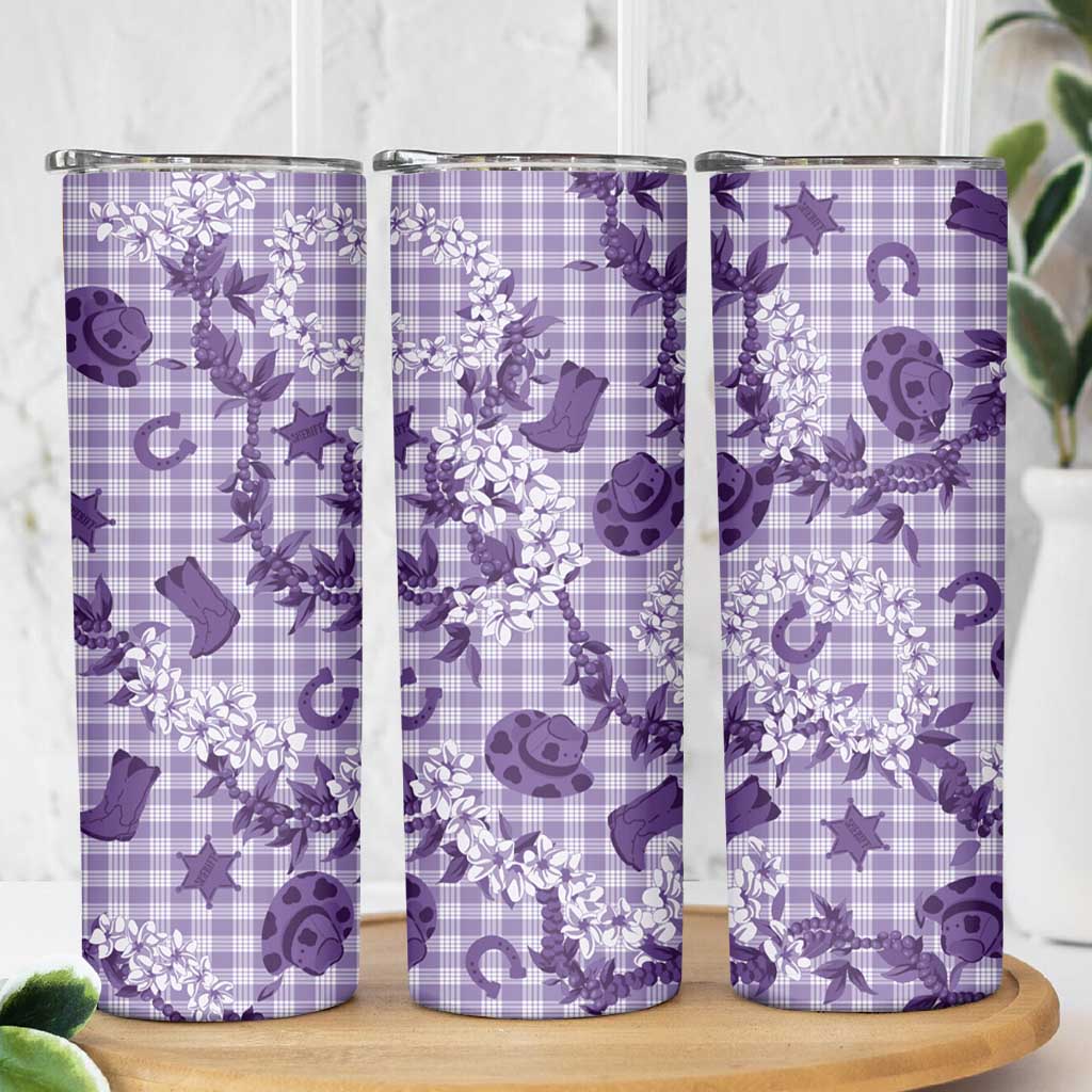Mokihana Maile Ilima Leis Paniolo Palaka Skinny Tumbler Hawaiian Poni Spirit - Polynesian Pride