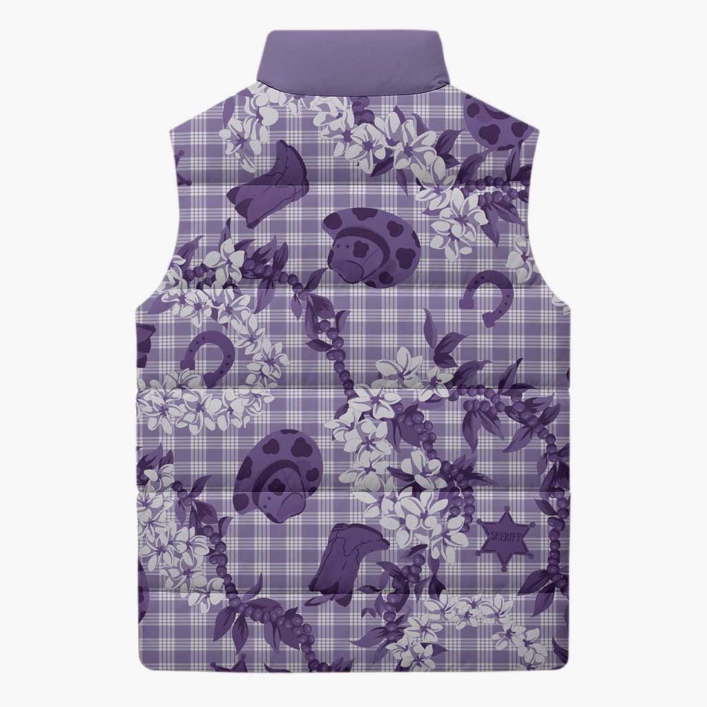 Mokihana Maile Ilima Leis Paniolo Palaka Sleeveless Puffer Jacket Hawaiian Poni Spirit - Polynesian Pride