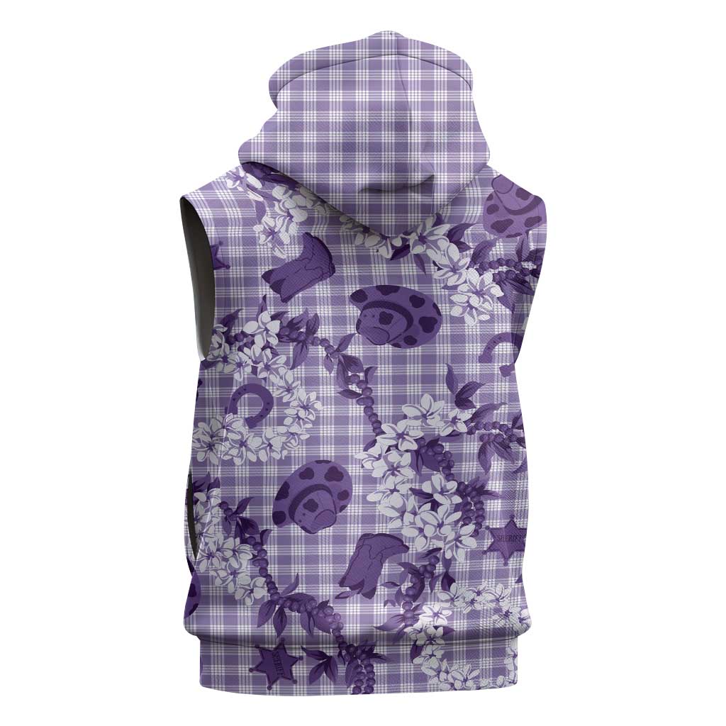 Mokihana Maile Ilima Leis Paniolo Palaka Sleeveless Zip Hoodie Hawaiian Poni Spirit - Polynesian Pride