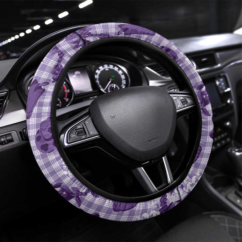 Mokihana Maile Ilima Leis Paniolo Palaka Steering Wheel Cover Hawaiian Poni Spirit - Polynesian Pride