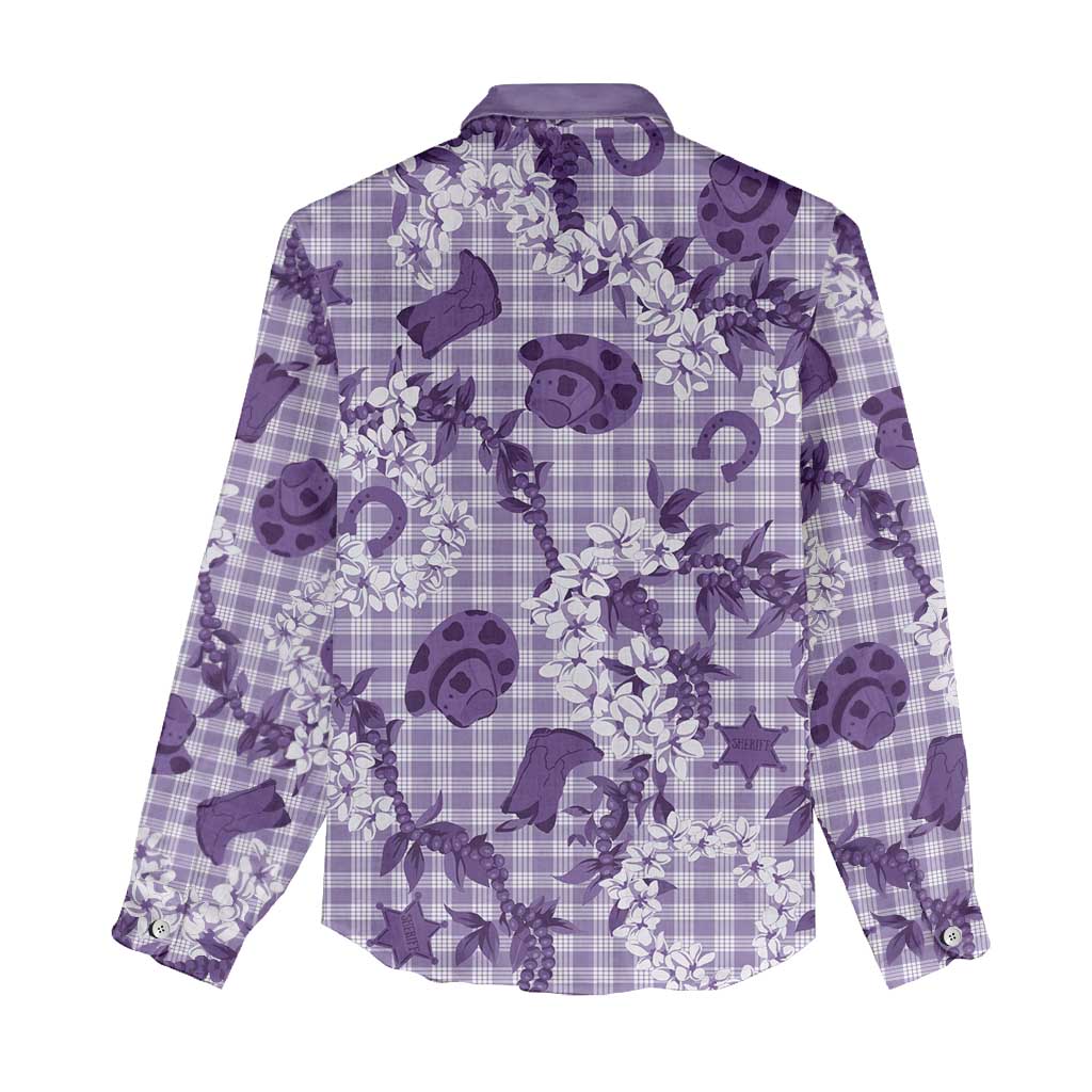 Mokihana Maile Ilima Leis Paniolo Palaka Women Casual Shirt Hawaiian Poni Spirit - Polynesian Pride