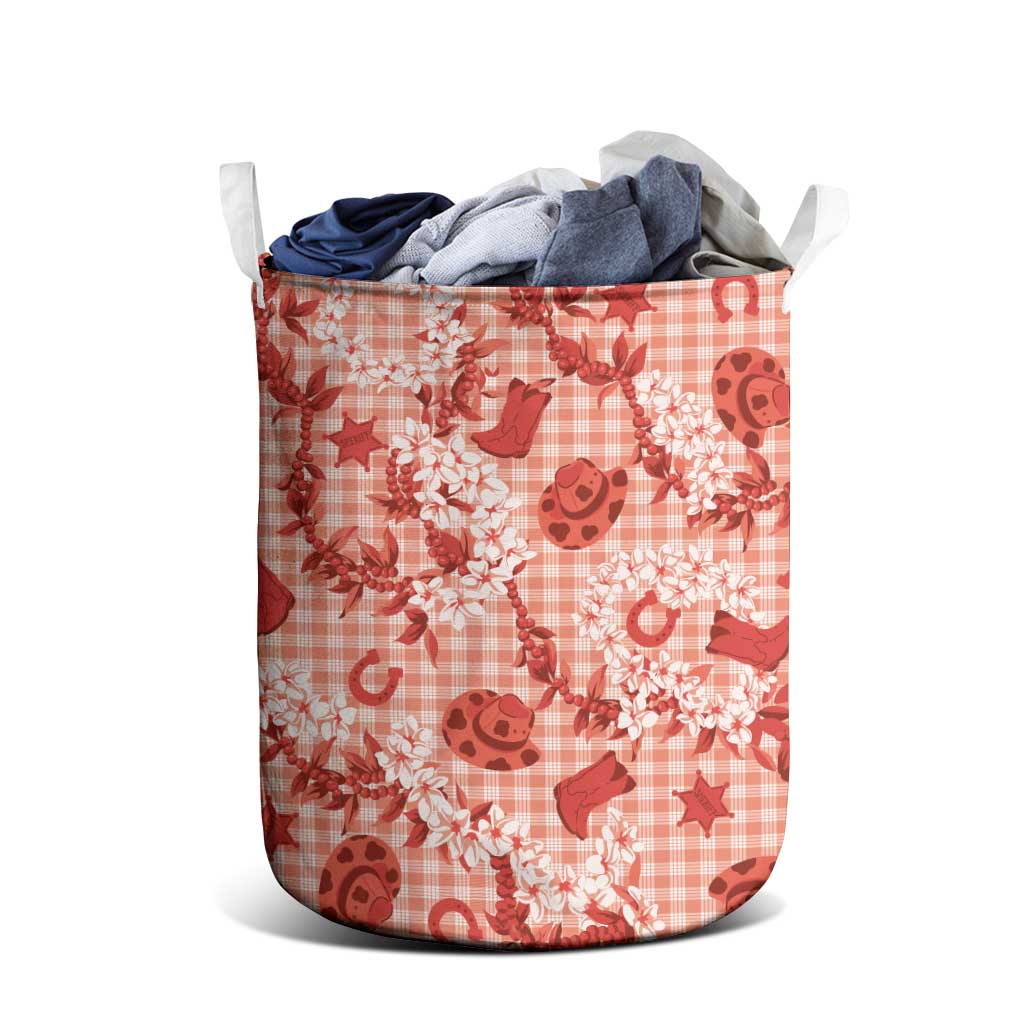 Mokihana Maile Ilima Leis Paniolo Palaka Laundry Basket Hawaiian Ulaula Spirit LT9 - Polynesian Pride