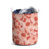 Mokihana Maile Ilima Leis Paniolo Palaka Laundry Basket Hawaiian Ulaula Spirit LT9 - Polynesian Pride