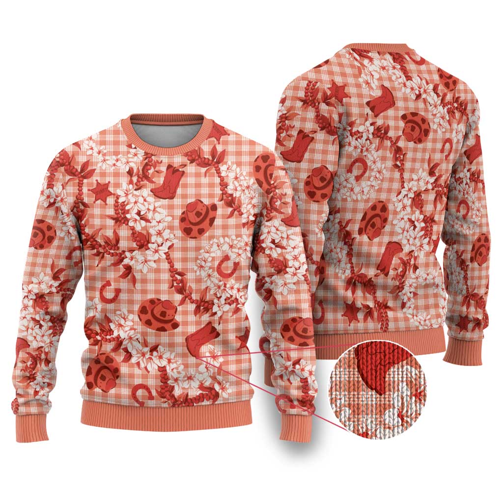 Mokihana Maile Ilima Leis Paniolo Palaka Ugly Christmas Sweater Hawaiian Ulaula Spirit - Polynesian Pride