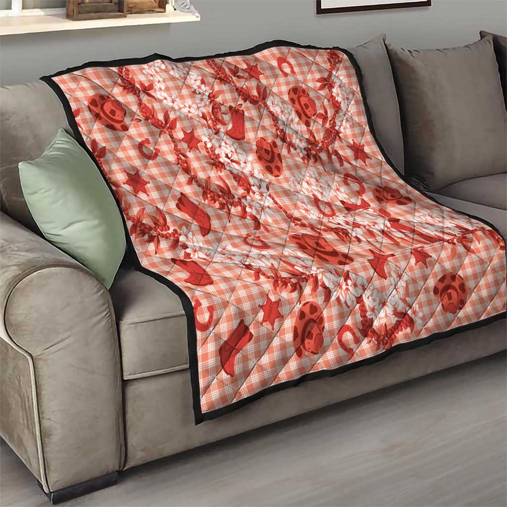 Mokihana Maile Ilima Leis Paniolo Palaka Quilt Hawaiian Ulaula Spirit - Polynesian Pride