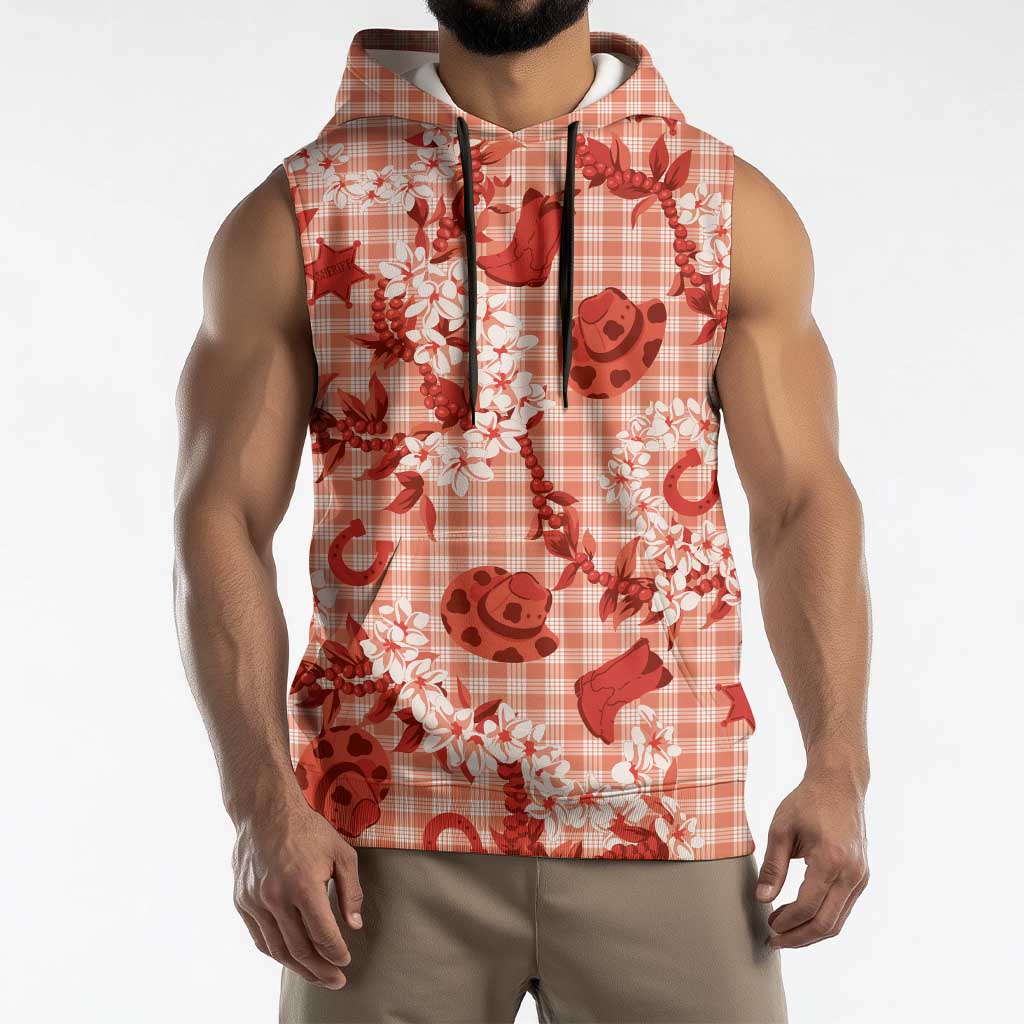 Mokihana Maile Ilima Leis Paniolo Palaka Sleeveless Hoodie Hawaiian Ulaula Spirit - Polynesian Pride
