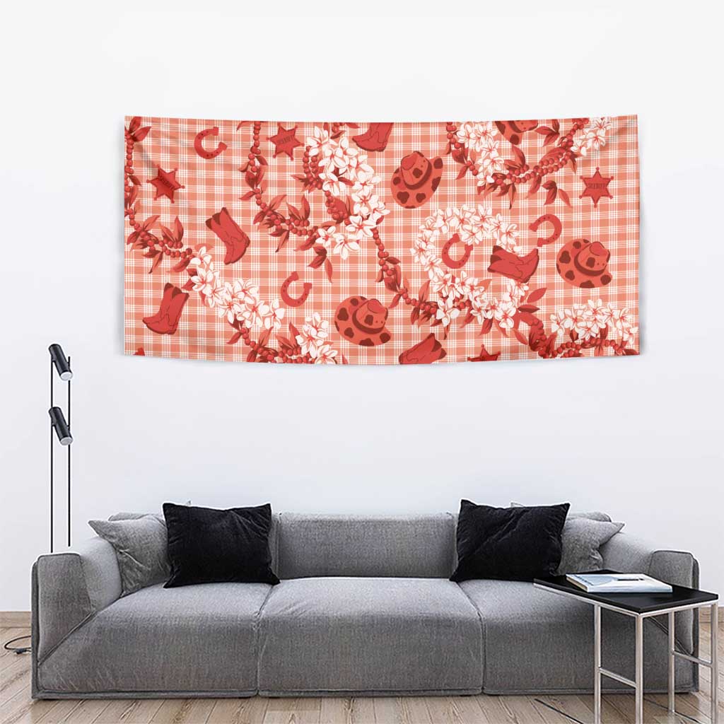 Mokihana Maile Ilima Leis Paniolo Palaka Tapestry Hawaiian Ulaula Spirit - Polynesian Pride