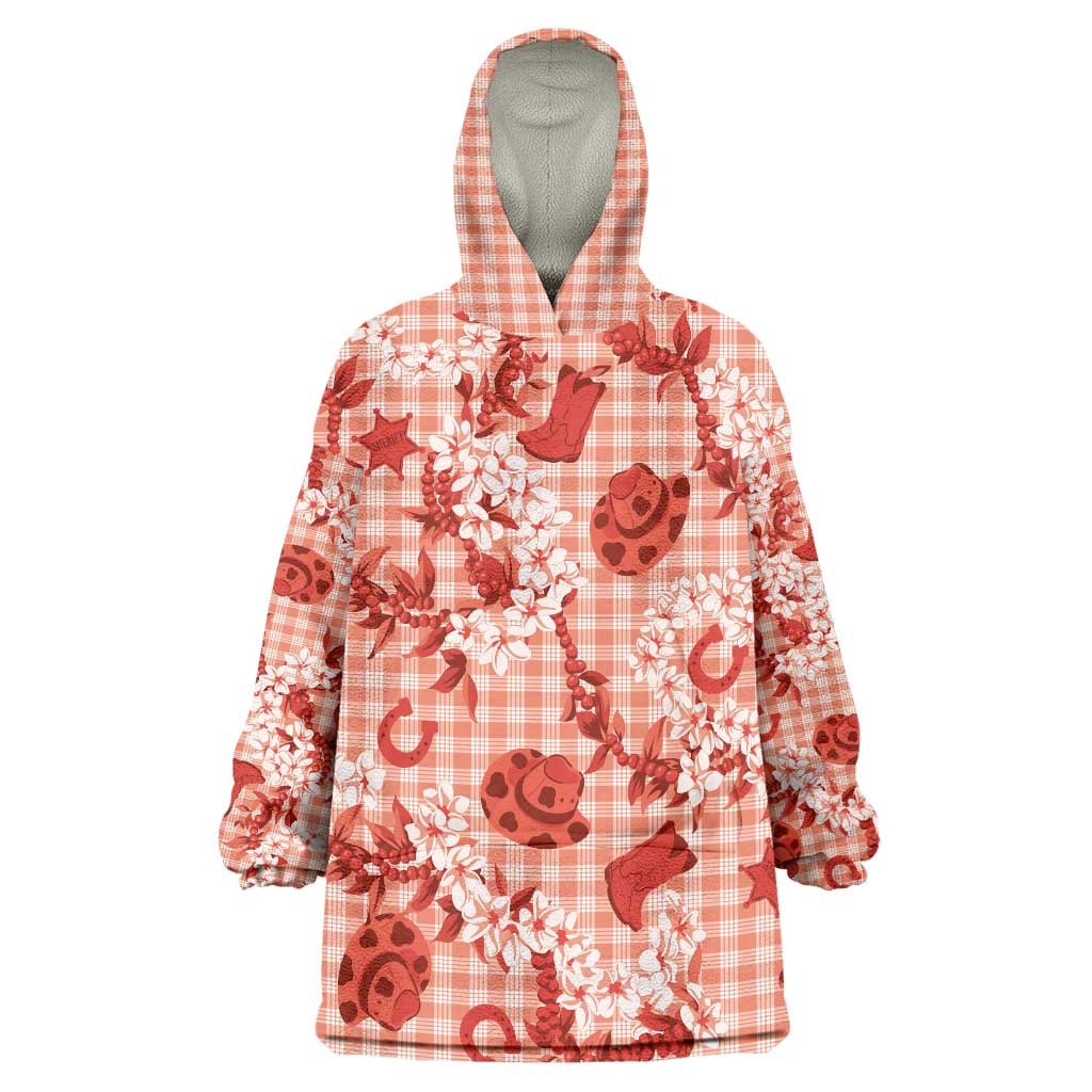 Mokihana Maile Ilima Leis Paniolo Palaka Wearable Blanket Hoodie Hawaiian Ulaula Spirit - Polynesian Pride