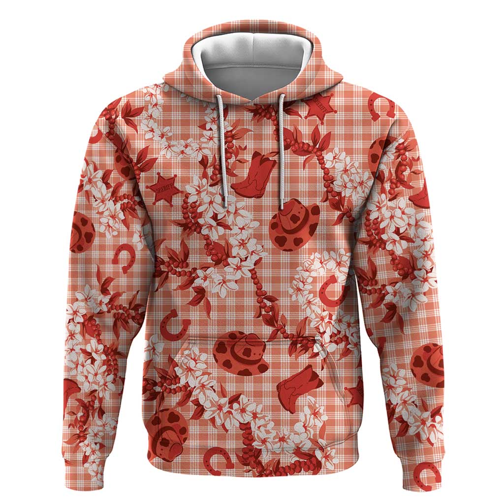 Mokihana Maile Ilima Leis Paniolo Palaka Zip Hoodie Hawaiian Ulaula Spirit - Polynesian Pride