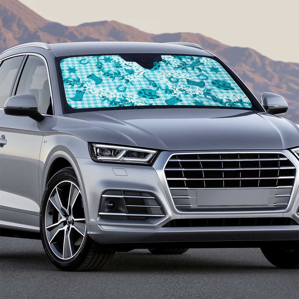 Mokihana Maile Ilima Leis Paniolo Palaka Auto Sun Shade Hawaiian Polu Opa Spirit - Polynesian Pride