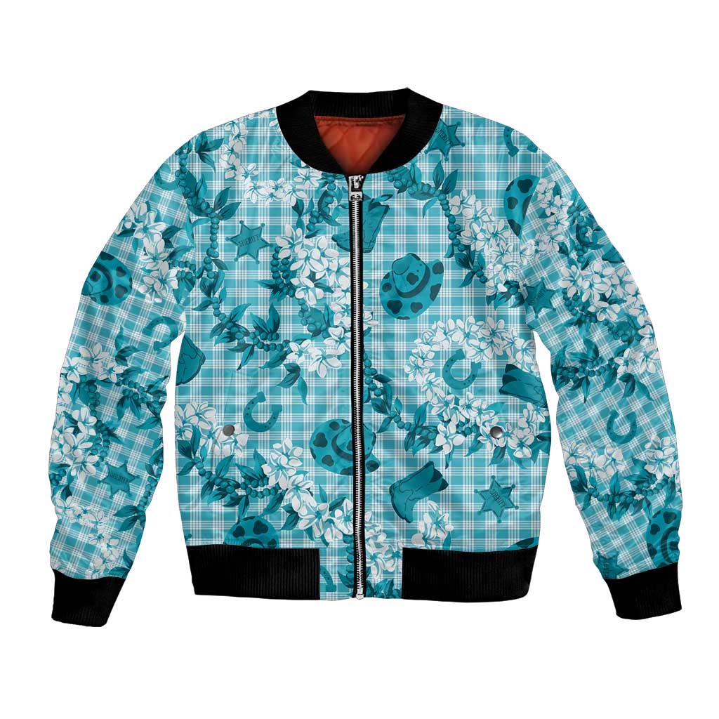 Mokihana Maile Ilima Leis Paniolo Palaka Bomber Jacket Hawaiian Polu Opa Spirit - Polynesian Pride