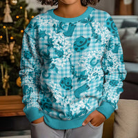 Mokihana Maile Ilima Leis Paniolo Palaka Kid Ugly Christmas Sweater Hawaiian Polu Opa Spirit - Polynesian Pride