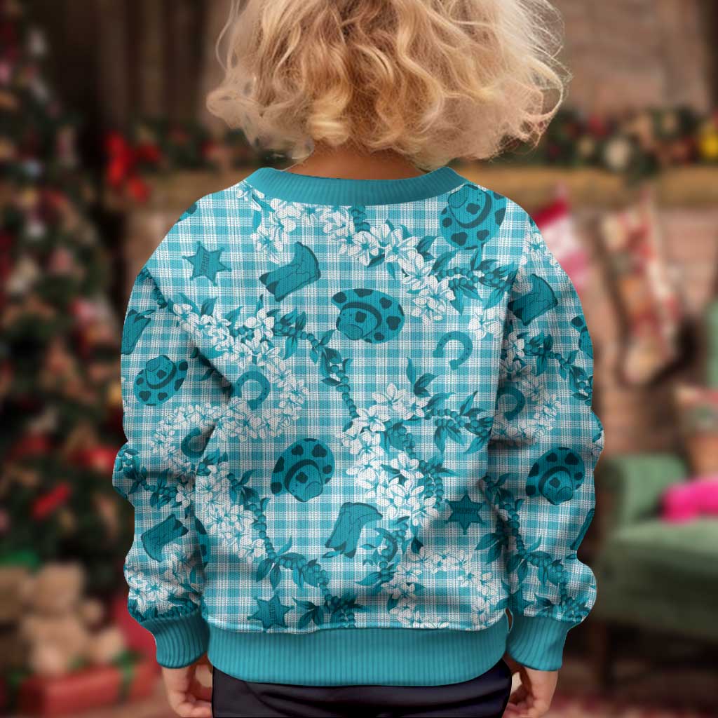 Mokihana Maile Ilima Leis Paniolo Palaka Kid Ugly Christmas Sweater Hawaiian Polu Opa Spirit - Polynesian Pride