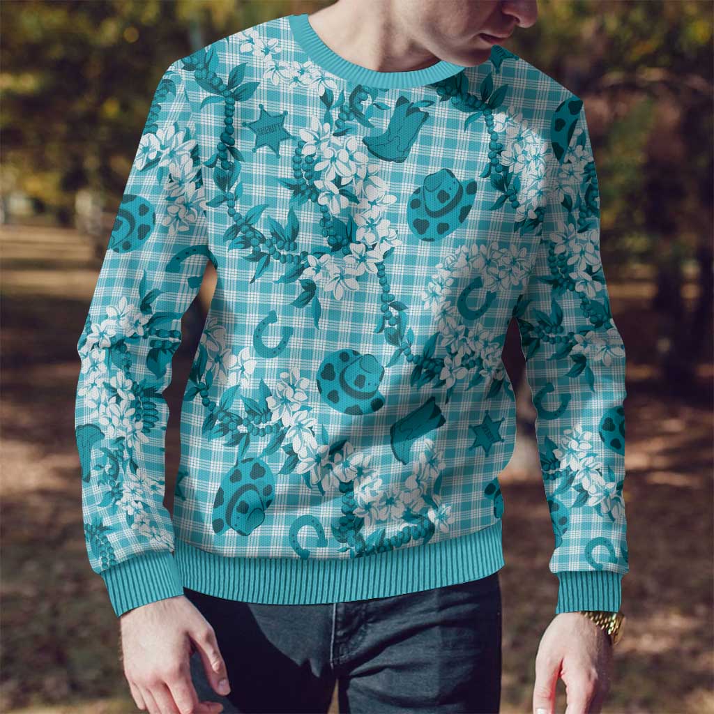 Mokihana Maile Ilima Leis Paniolo Palaka Ugly Christmas Sweater Hawaiian Polu Opa Spirit - Polynesian Pride