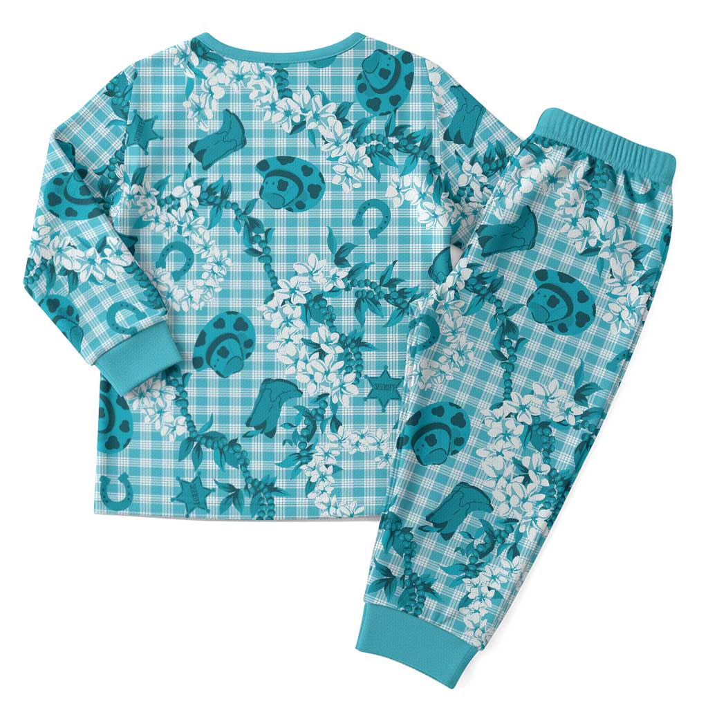 Mokihana Maile Ilima Leis Paniolo Palaka Christmas Pajama Set Hawaiian Polu Opa Spirit - Polynesian Pride