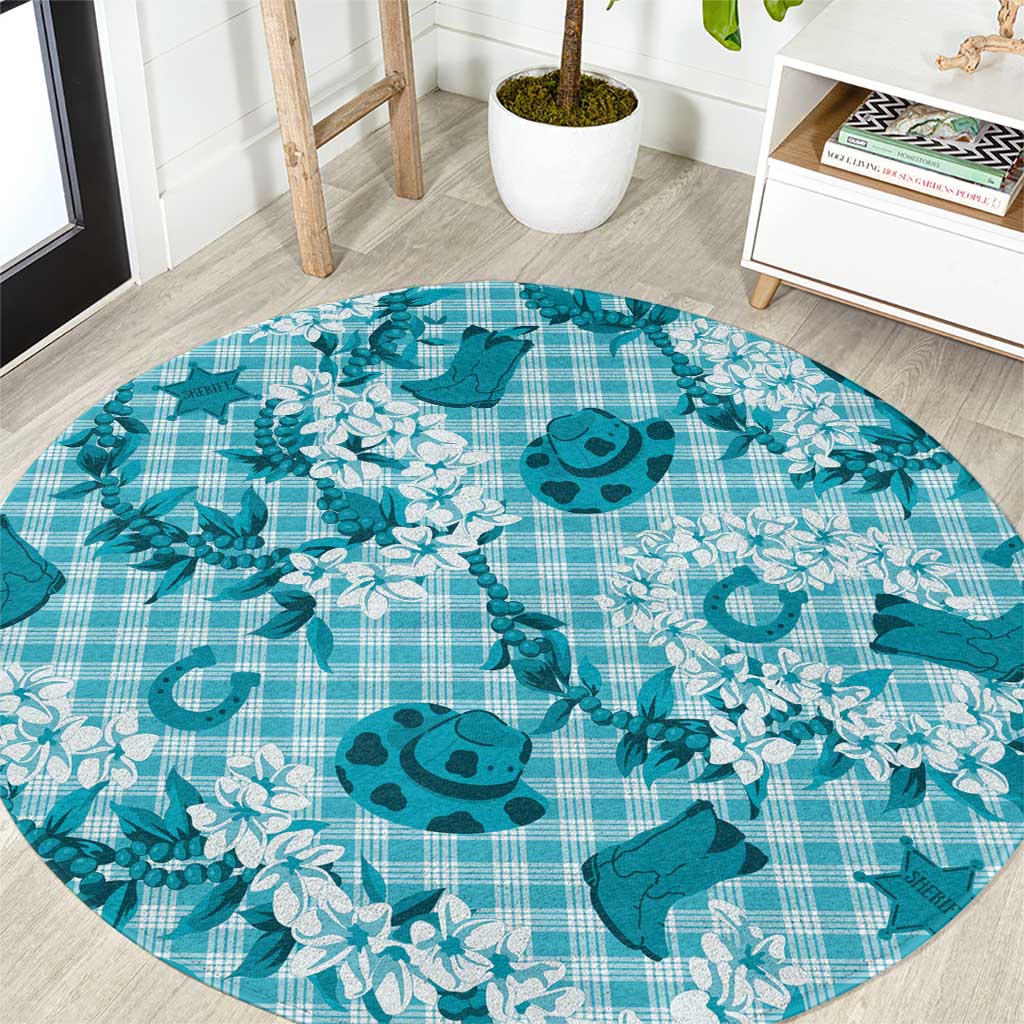 Mokihana Maile Ilima Leis Paniolo Palaka Round Carpet Hawaiian Polu Opa Spirit - Polynesian Pride