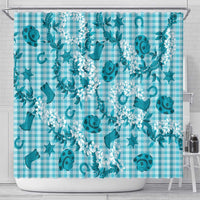 Mokihana Maile Ilima Leis Paniolo Palaka Shower Curtain Hawaiian Polu Opa Spirit - Polynesian Pride