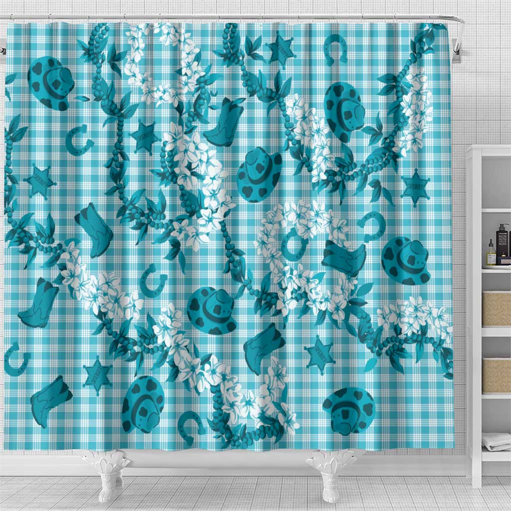 Mokihana Maile Ilima Leis Paniolo Palaka Shower Curtain Hawaiian Polu Opa Spirit - Polynesian Pride