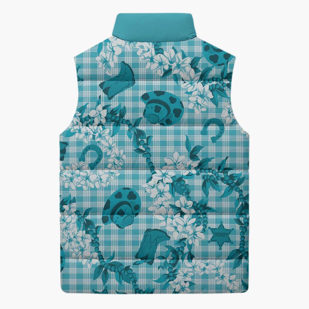 Mokihana Maile Ilima Leis Paniolo Palaka Sleeveless Puffer Jacket Hawaiian Polu Opa Spirit - Polynesian Pride