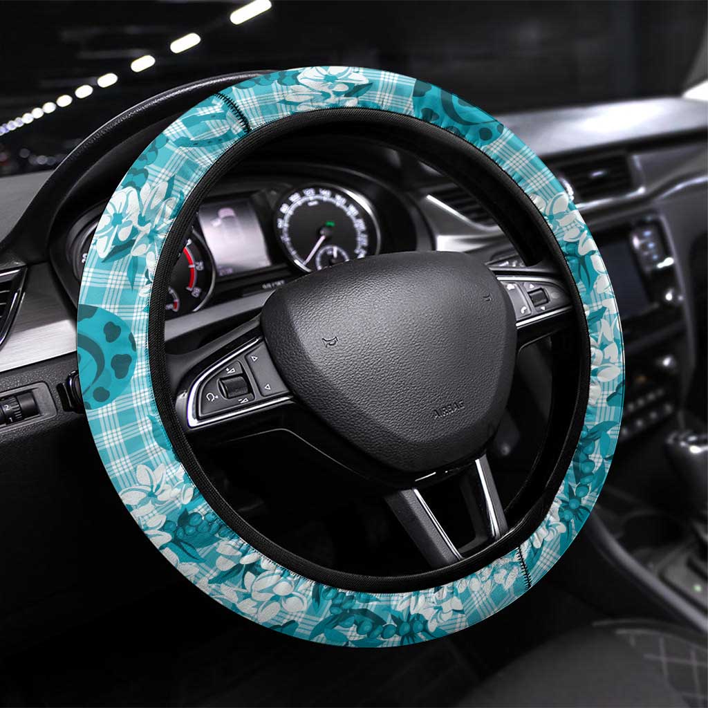 Mokihana Maile Ilima Leis Paniolo Palaka Steering Wheel Cover Hawaiian Polu Opa Spirit - Polynesian Pride