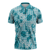 Mokihana Maile Ilima Leis Paniolo Palaka Zipper Polo Shirt Hawaiian Polu Opa Spirit - Polynesian Pride