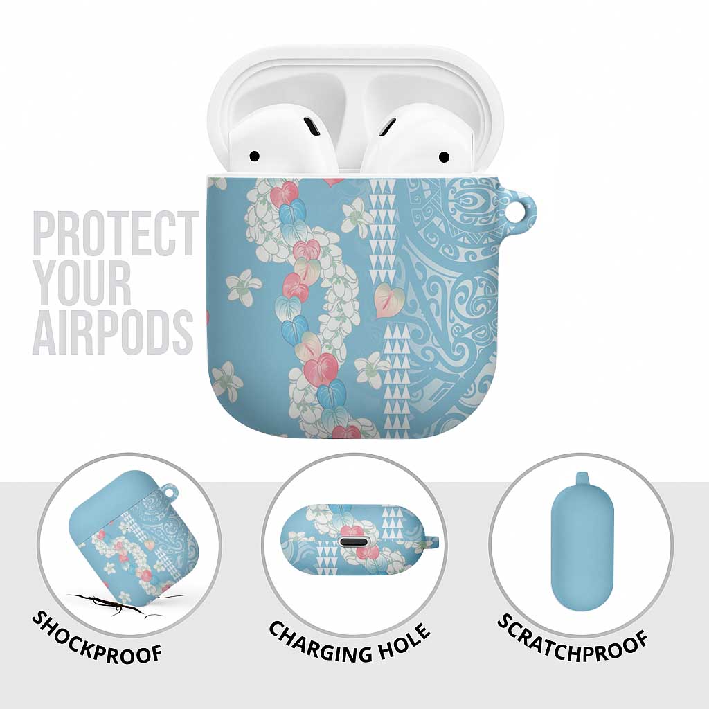 Blue Hawaii Anthurium Plumeria Lei AirPods Case LT9 - Polynesian Pride