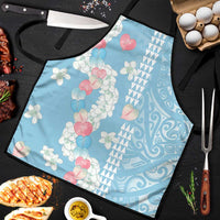 Blue Hawaii Anthurium Plumeria Lei Apron LT9 Blue - Polynesian Pride