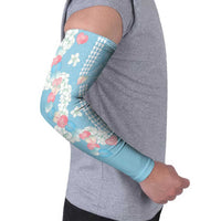 Blue Hawaii Anthurium Plumeria Lei Arm Sleeves LT9 - Polynesian Pride
