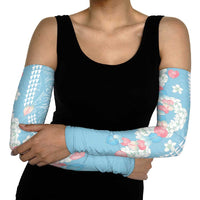 Blue Hawaii Anthurium Plumeria Lei Arm Sleeves LT9 - Polynesian Pride