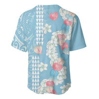 Blue Hawaii Anthurium Plumeria Lei Baseball Jersey LT9 - Polynesian Pride