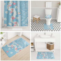 Blue Hawaii Anthurium Plumeria Lei Bathroom Set LT9 - Polynesian Pride