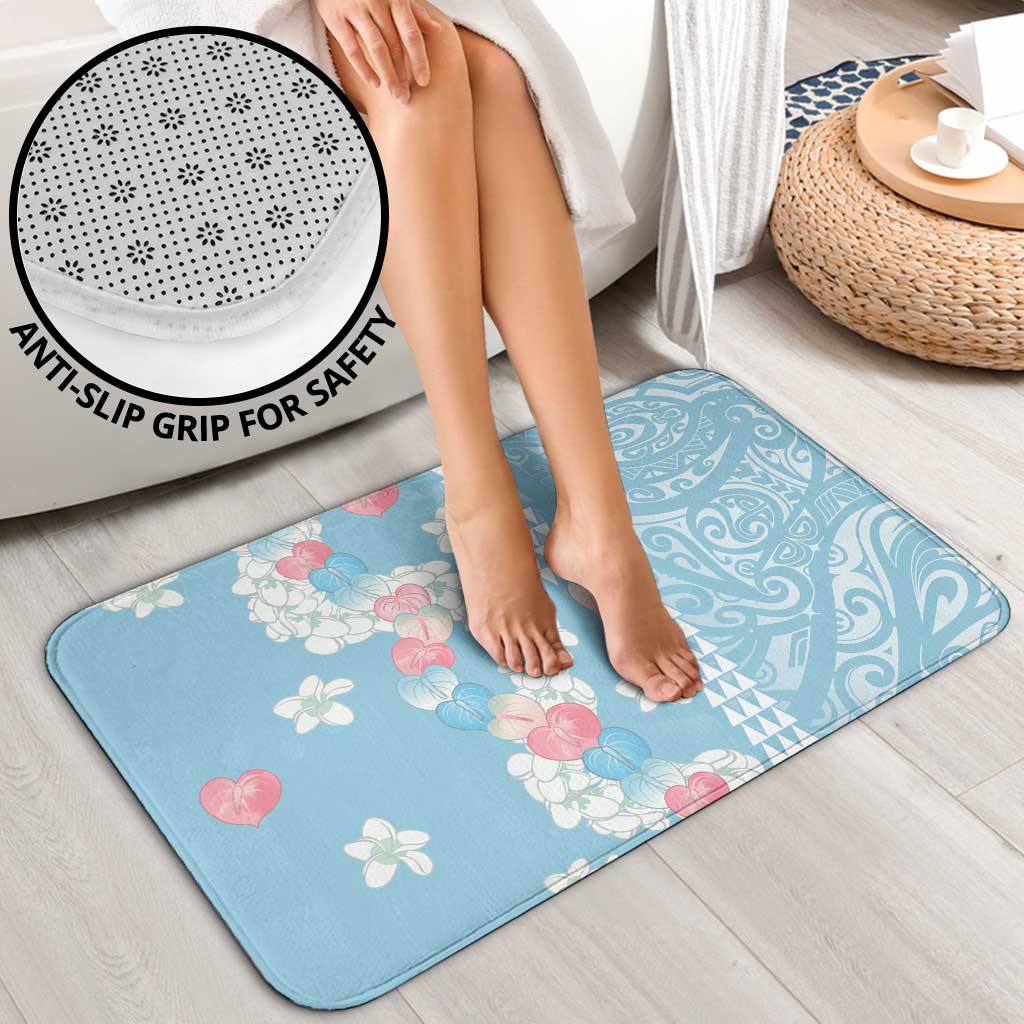 Blue Hawaii Anthurium Plumeria Lei Bathroom Set LT9 - Polynesian Pride